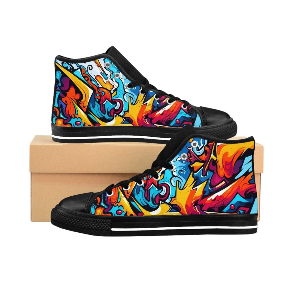 Men’s Graffiti Sneaker | Colorful Print Sneakers | Graphic Pattern Shoes | Graff